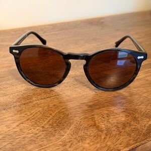 CARFIA CA5288 Round Sunglasse Unisex 50-22-145 Black Brown Polarized Italy Retro